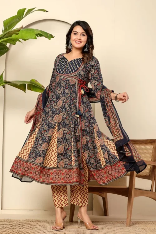Stylish Anarkali Kurta with Bottom and Dupatta