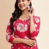 Women Floral Printed Thread Work Pure Cotton Kurta with Palazzos & With Dupatta Women Floral Printed Thread Work Pure Cotton Kurta with Palazzos & With Dupatta