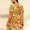 Yellow Women Floral Printed Cotton Tiered Top Yellow Women Floral Printed Cotton Tiered Top