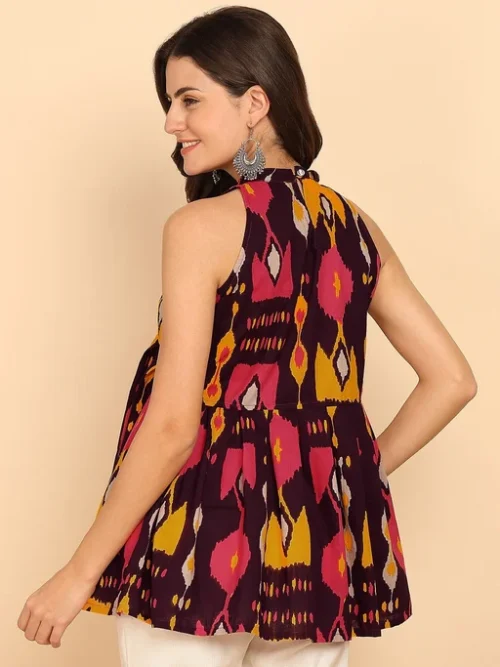 Women Halter Neck Printed Tunic Women Halter Neck Printed Tunic