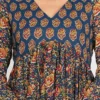 Blue Floral Printed Empire Pure Cotton Anarkali Kurta With Palazzos & Dupatta Blue Floral Printed Empire Pure Cotton Anarkali Kurta With Palazzos & Dupatta