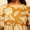 Yellow Women Floral Printed Cotton Tiered Top Yellow Women Floral Printed Cotton Tiered Top