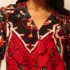 Abstract Printed Pure Cotton Lapel Collar Tunic With Palazzo