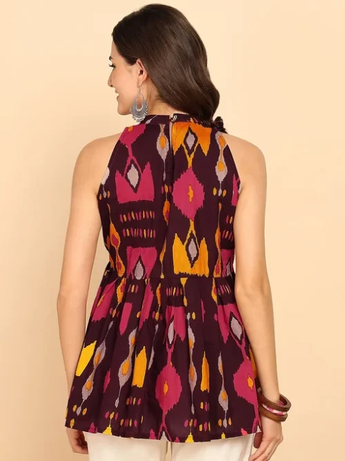 Women Halter Neck Printed Tunic Women Halter Neck Printed Tunic