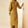 Floral Printed V Neck Pure Cotton Straight Kurta with Palazzos Floral Printed V Neck Pure Cotton Straight Kurta with Palazzos