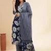 Women Floral Printed Cotton Kurta with Palazzo & Dupatta