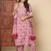 Pink Cotton Straight Kurta Set