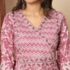 Pink Cotton Straight Kurta Set