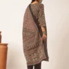 Black Cotton Floral Printed A-Line Kurta Set
