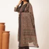 Black Cotton Floral Printed A-Line Kurta Set