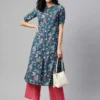 Floral Printed A-Line Cotton Kurta Floral Printed A-Line Cotton Kurta