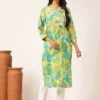Multicolor Floral Printed Pure Cotton Straight Kurta