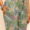 Floral Printed Thread Work Pure Cotton A-Line Kurta with Trouser