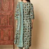 Floral Printed V-Neck Anarkali Kurta With Trousers & Dupatta