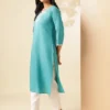 Women Printed Thread Work Floral Kurta Women Printed Thread Work Floral Kurta