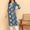 Blue Women Floral Printed Floral Kurta