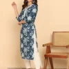 Blue Women Floral Printed Floral Kurta