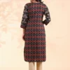 Ethnic Motifs Printed Sequinned Cotton Straight Kurta