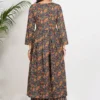 Blue Floral Printed Empire Pure Cotton Anarkali Kurta With Palazzos & Dupatta Blue Floral Printed Empire Pure Cotton Anarkali Kurta With Palazzos & Dupatta