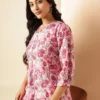 Pink Women Floral Printed Floral Kurta