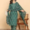 Women Floral Printed Cotton Kurta with Palazzo & Dupatta Women Floral Printed Cotton Kurta with Palazzo & Dupatta