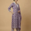 Authentic Purple Trendy Kurta with Pant and Dupatta