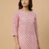 Beautiful Pink Printed Short Kurti