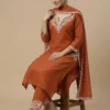 Trendy Mul Chanderi Straight Kurta with Pant and Dupatta