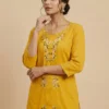 Yellow Embroidered Single Kurta
