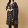 Beautiful Blue Color Beautifully Printed Jaipuri Kurta with Pant and Dupatta