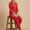 Embroidery Trendy Red Tunic With Trouser - Embroidery Trendy Red Tunic With Trouser - Kottons Embroidery Trendy Red Tunic With Trouser