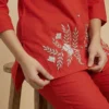 Embroidery Trendy Red Tunic With Trouser - Embroidery Trendy Red Tunic With Trouser - Kottons Embroidery Trendy Red Tunic With Trouser