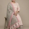 Pink Color Beautifully Printed Pure Cotton Plus Size Kurta with Pant and Dupatta