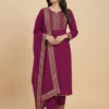 Elegant Red Kurta with Pant and Dupatta
