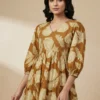 Vibrant Yellow Women Floral Printed Cotton Tiered Top - Yellow Women Floral Printed Cotton Tiered Top - Kottons Vibrant Yellow Women Floral Printed Cotton Tiered Top