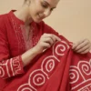 Red Printed Pure Cotton Kurta With Plazzo