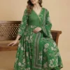 Green Anarkali Trendy Kurta with Pant and Dupatta