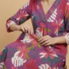 Purple Beautiful Floral Print Kurti With Pant - Purple Beautiful Floral Print Kurti With Pant - Kottons Purple Beautiful Floral Print Kurti With Pant