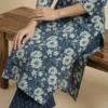 Blue Straight Printed Kurta With Pant