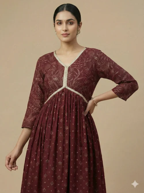 Elegant Anarkali Single Kurti - Elegant Anarkali Single Kurti - Kottons Elegant Anarkali Single Kurti