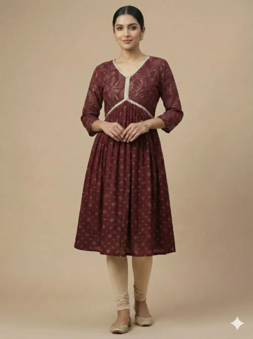 Elegant Anarkali Single Kurti - Elegant Anarkali Single Kurti - Kottons Elegant Anarkali Single Kurti