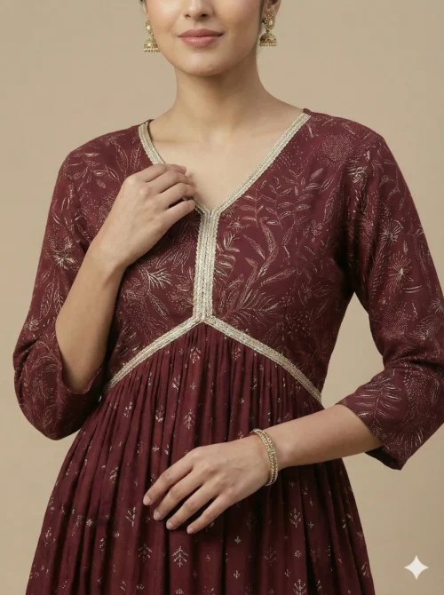 Elegant Anarkali Single Kurti - Elegant Anarkali Single Kurti - Kottons Elegant Anarkali Single Kurti