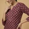 Blood Red Printed Short Kurti - Blood Red Printed Short Kurti - Kottons Blood Red Printed Short Kurti