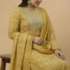 Yellow Color Beautifully Printed Plus Size Kurta with Pant and Dupatta