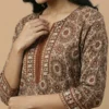 Brown Printed Short Kurti