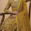 Breezy Yellow Color Beautifully Printed Jaipuri Kurta with Pant and Dupatta - Breezy Yellow Color Beautifully Printed Jaipuri Kurta with Pant and Dupatta - Kottons Breezy Yellow Color Beautifully Printed Jaipuri Kurta with Pant and Dupatta