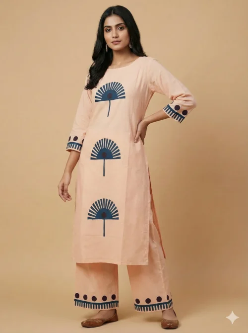Premium Straight Geometric Printed Kurta With Plazzo