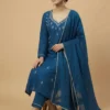 Stunning Blue Kurta with Pant and Dupatta