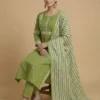Stunning Green Printed Kurta with Pant and Dupatta