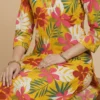 Yellow Beautiful Floral Print Kurti With Pant